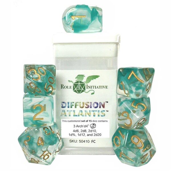 Role 4 Initiative Diffusion Atlantis Dice - Set of 7 R4I50410-7C - main